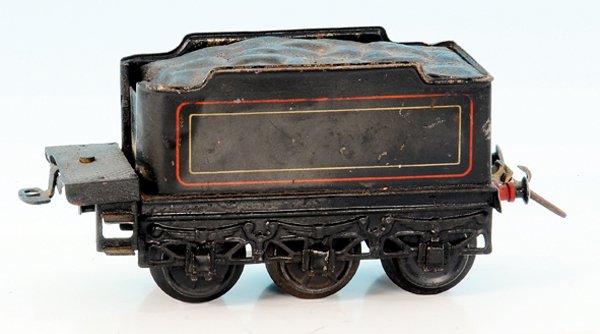 BING Tender Spur I: 3-achs., 17 cm, schwarz, Kupplung ersetzt, Gebrauchsspuren, Besichtigung erforderlich.