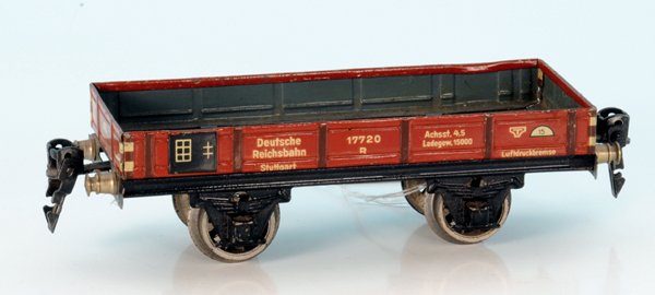 MARKLIN Niederbordwagen 1764/0: 16,5 cm, Gussraeder, leichte Gebrauchsspuren.