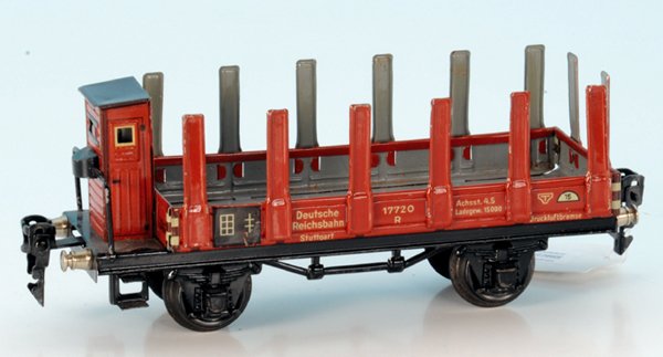 MARKLIN Rungenwagen 1772/0: 16,5 cm, braun lithogr., leichte Lackfehler, guter Orig.-Zustand.