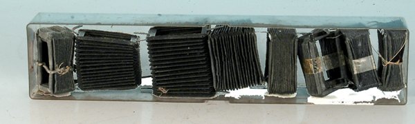 8 original MARKLIN Faltenbalge, Spur 1: Hoehe 5,2 cm, guter Orig.-Zustand, minimale Gebrauchsspuren.