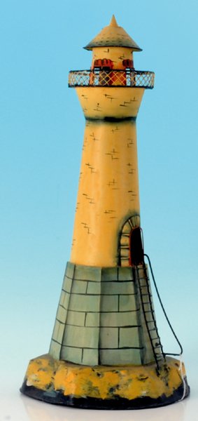 Selbstbau Leuchtturm, in Tinplate-Manier: HÃ¶h 15 cm, Blech, Besichtigung erforderlich.