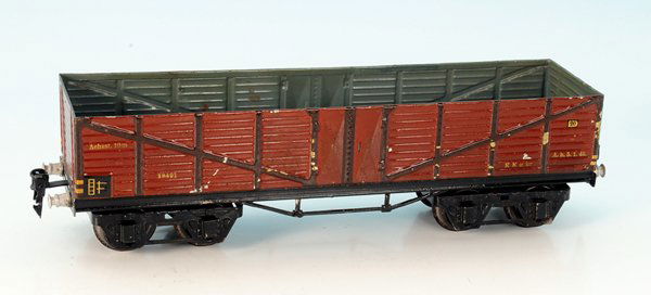 MÃ„RKLIN Hochbordwagen 1849/1: 34 cm, rotbraun lithogr., einige Alterungs- und Gebrauchsspuren.