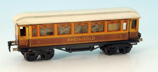 MÃ„RKLIN Rheingoldwagen 1747/1 G: 33 cm, ehemals violett/creme, Lack stark ausgebleicht, Besichtigung erforderlich.