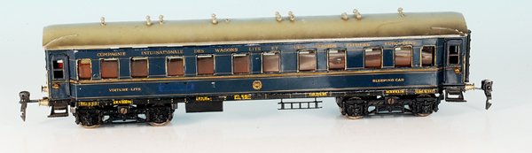 MÃ„RKLIN int. D-Zug-Schlafwagen 1943/0 J: 40 cm, blau, Dach grau, Orig.-Zustand, einige Gebrauchsspuren, Zustandsnote: 2