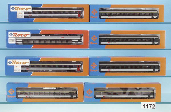 8 ROCO D-Zug-Wagen der SBB: neuwertig, in OKTs.