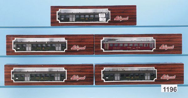 1 Konvolut Liliput Leichtstahlschnellzugwagen: 5 Stück, neuwertig, in OKTs.