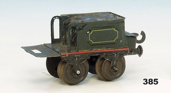 1 MARKLIN uralt Tender, Spur 0: 2 achs., 9,5 cm, n e u l a c k i e r t, guter Zustand.