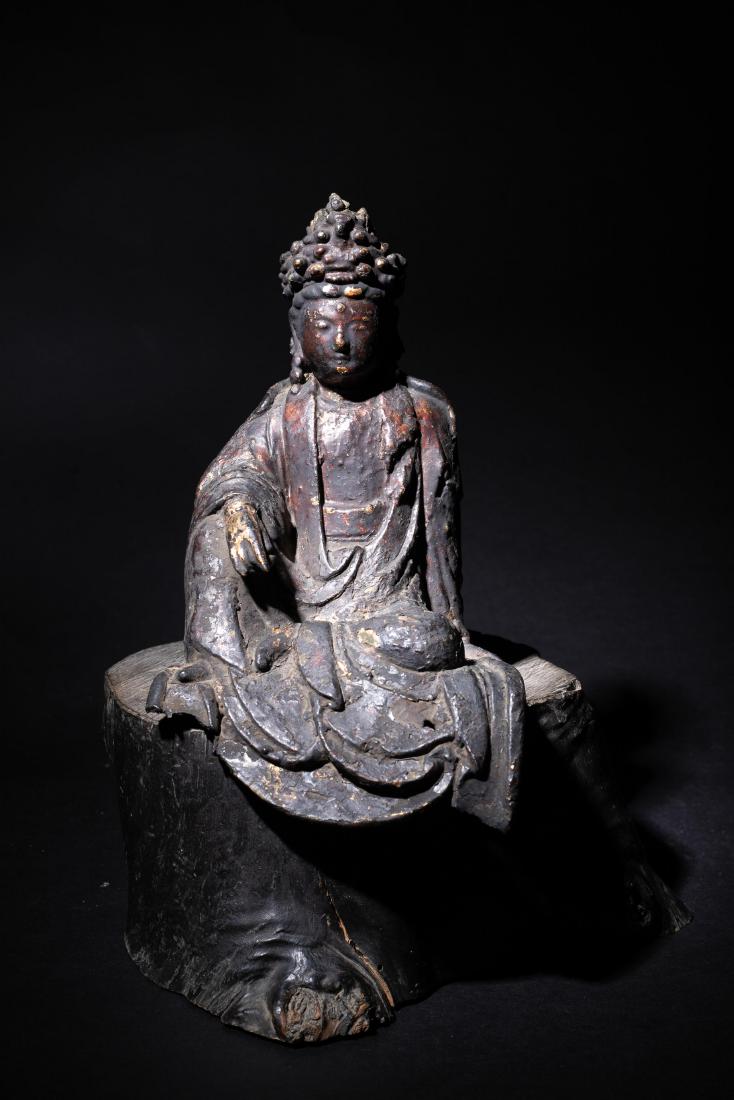 A Chinese Bronze Figure of Guanyin: H:31cm,Any online bidding over 1,000,000 JPY will not be accepted. On-site or telephone bidding can be higher than 1,000,000 JPY, and the deposit 1000,000 JPY will be required. please contact info@kyo