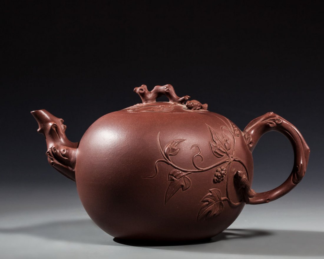 A Chinese Yixing Teapot and Cover Signed Lee Bi Fang (1 of 10)