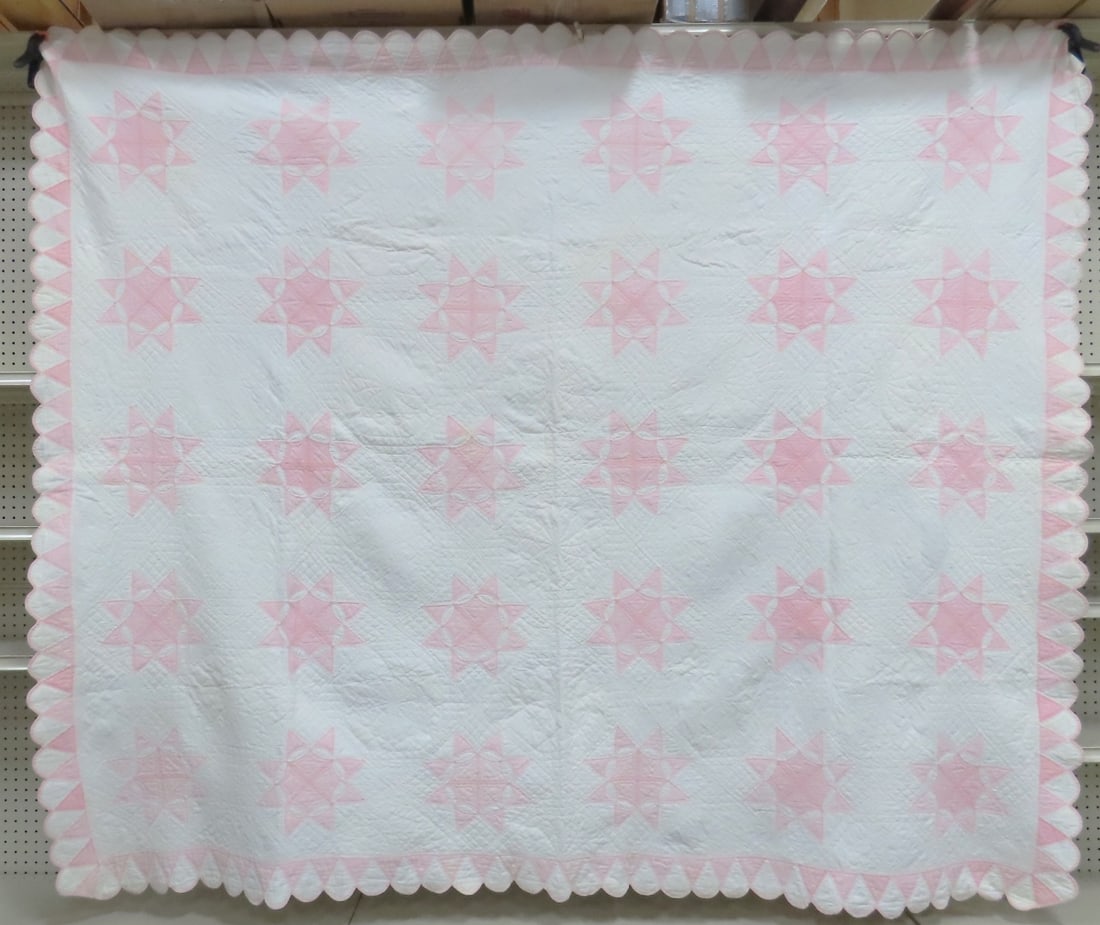Antique Baby Star Hand Stitched Quilt 89 x 74": very nice shape All antique items have wear consistent with age please review all photos, and please read terms & conditions and ask questions before bidding.