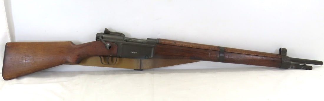 French 7.5x54mm MAS-36 Rifle: 22.5" barrel, hooded front sight and rear adjustable sight, curved bolt, receiver is marked "MAS MLe 1936 K" and SN#94074, bolt & forearm also marked K 94074, stock marked H 53264 and faint cartouche