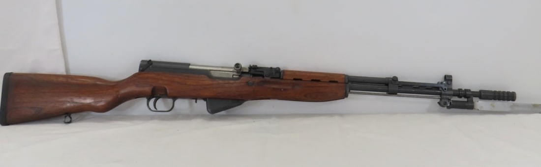 Yugo Zastava PAP M59/66 7.62x39R Rifle: with launcher with folding sight, and folding bayonet, 18" barrel, receiver marked SN#L466219,straight bolt marked 466219, other matching serial numbers on housing, magazine cover and wood stock, impo