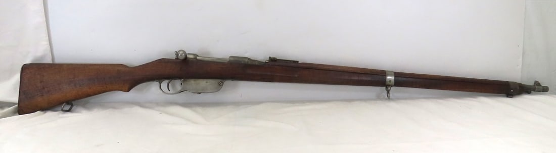 Steyr Mannlicher M95 Mauser 8x50mm Rifle: 30" barrel with front blade sight and adjustable rear ladder sight, straight bolt matching SB# 6421 & 7915, receiver marked S, Steyr M95, SN#6421I, wood stock marked matching 6421 and other side numbe