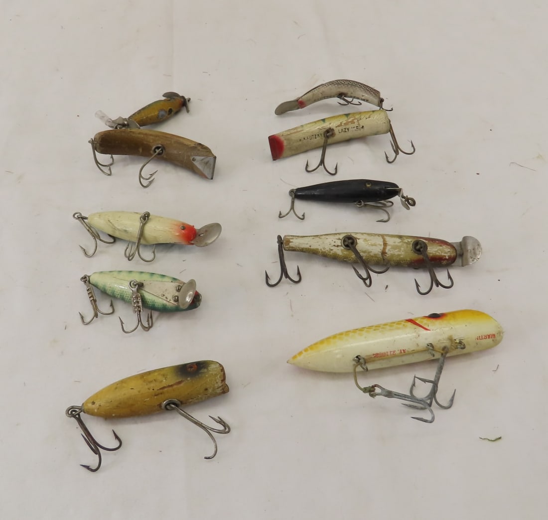 10 Kautzky Deep Ike, CCB & Other Wooden Lures: Lazy Ike, Teas-Orino, & others Please read terms & conditions and ask questions before bidding.
