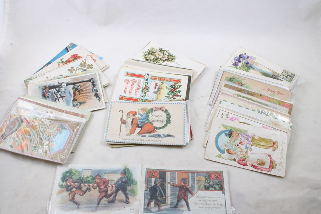 Antique Holiday Postcards Halloween, Easter, X-mas (1 of 15)