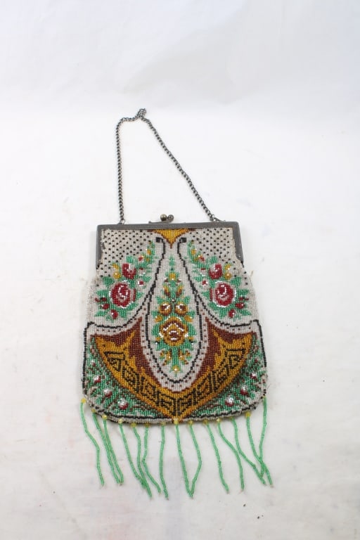 Antique Multi Color Mosaic Micro Seed Bead Purse (1 of 13)