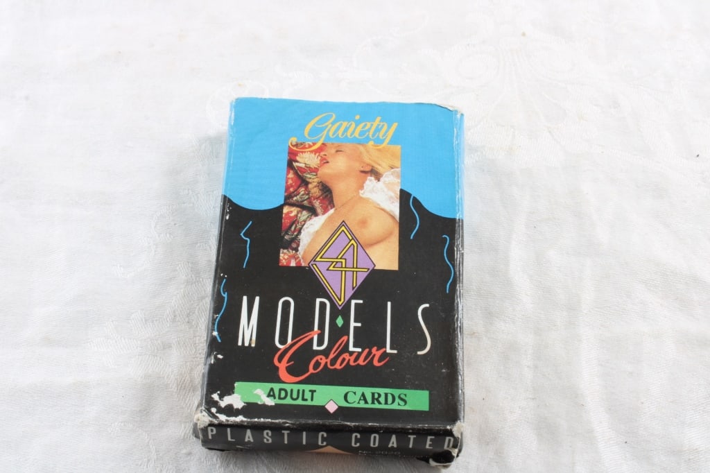 Gaiety Model Nude Playing Cards Complete: Gaiety Model Nude Playing Cards Complete- 2 Jokers - Box is damaged as pictured. Please ask questions and read terms & conditions before bidding.
