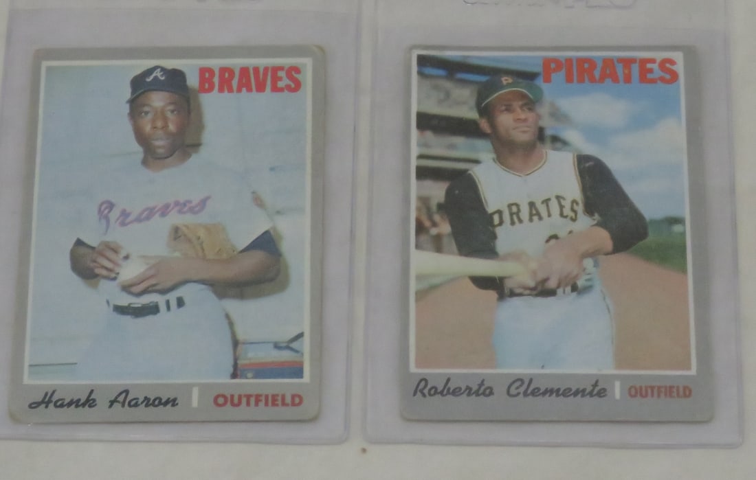 1970 Roberto Clemente & Hank Aaron Baseball Cards (1 of 2)