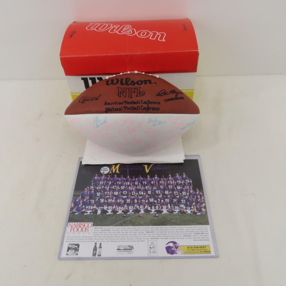 1987 MN Viking team signed ball & More (1 of 10)