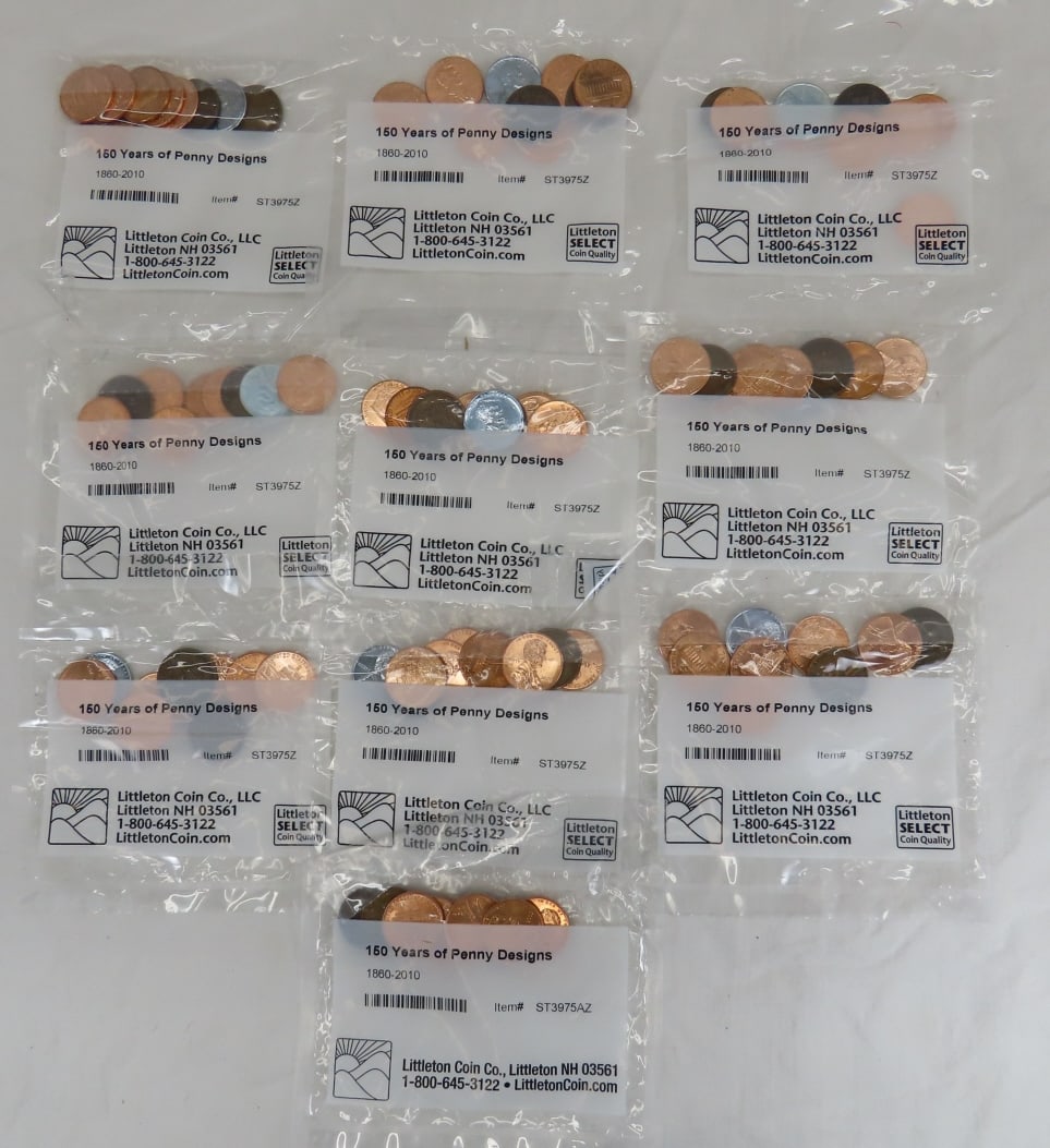 10 Littleton Coin 150 Years of Penny Design Sets (1 of 20)