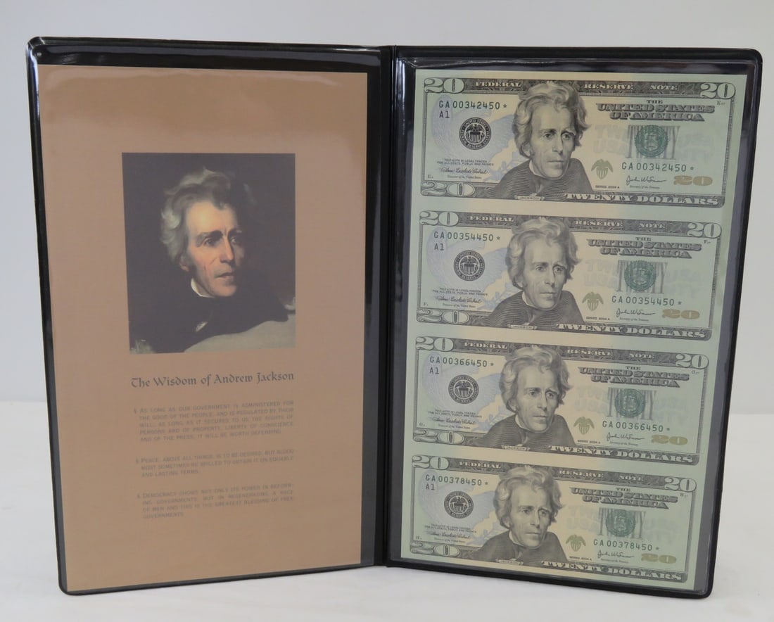 4 Uncut 2004 A $20 Star Notes in Folio (1 of 10)