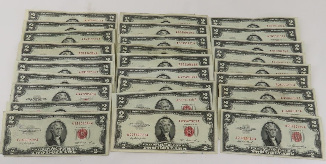 30 1953 $2 Red Seal Notes (1 of 7)