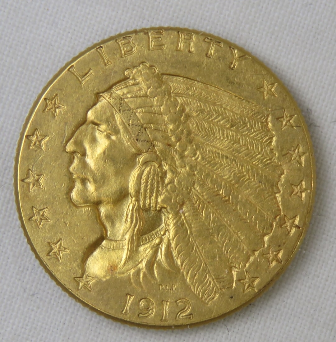 1912 $2 1/2 Gold Indian Head quarter eagle (1 of 2)