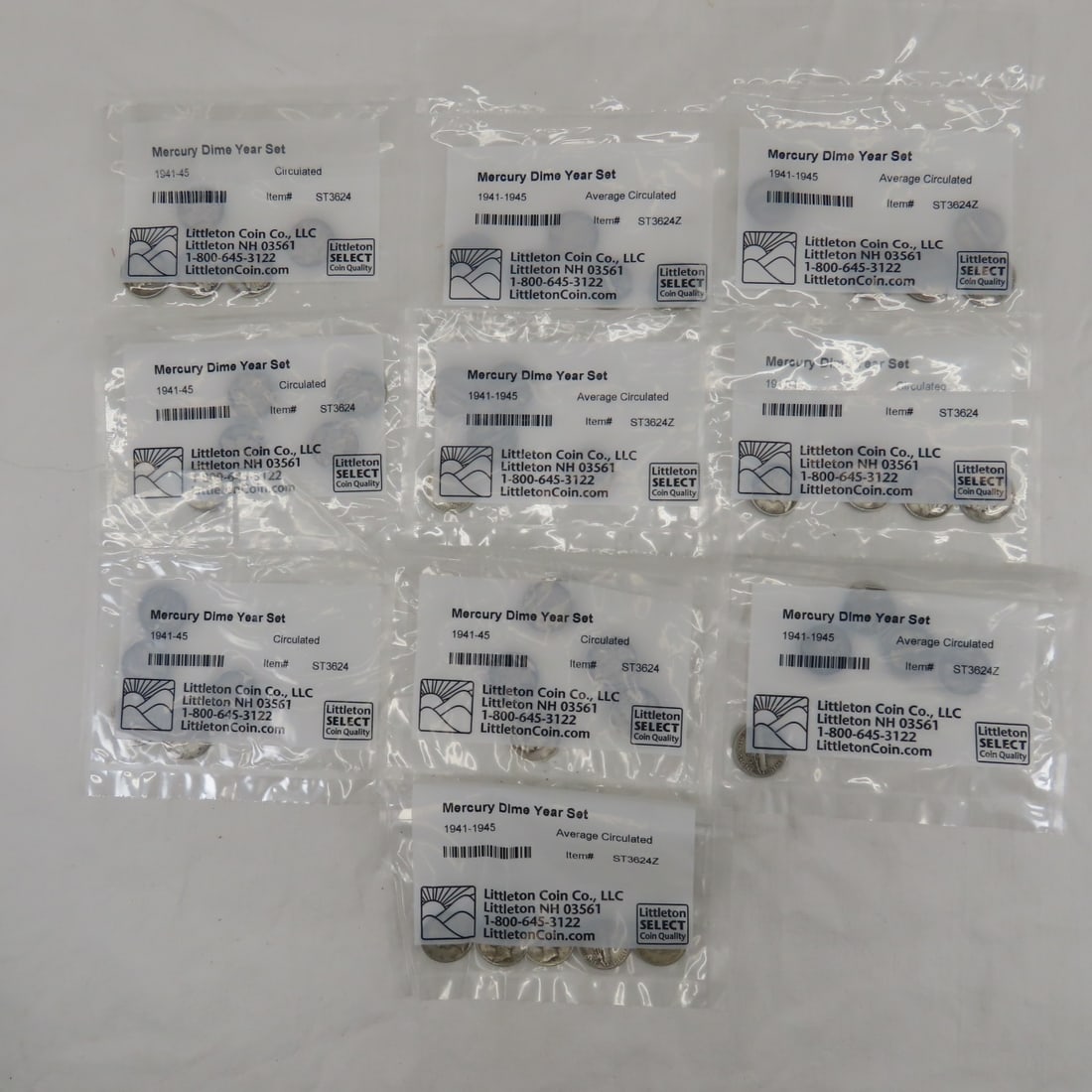 10 Littleton Coin Mercury Dime sets 1941-1945 (1 of 13)