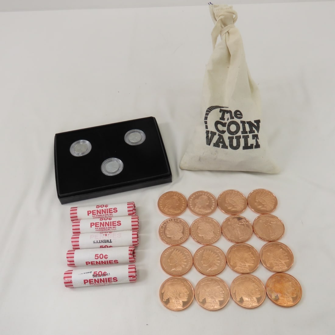 Coin Vault Wheat Cent Bag, Rolls, Copper Rounds (1 of 20)