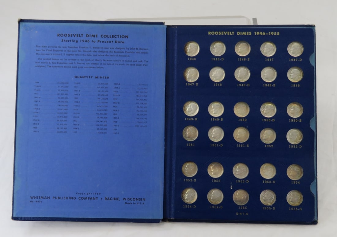 Roosevelt Dime Book Complete 1946-1972 (1 of 15)