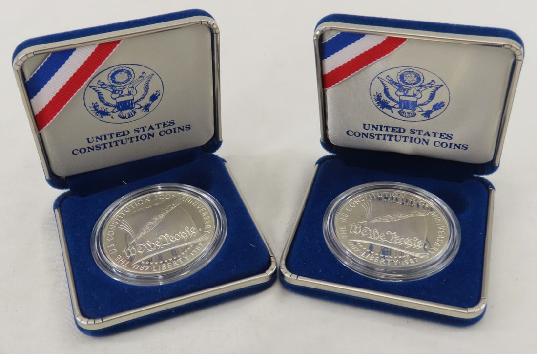 2 1987 US Constitution Proof Silver Dollars (1 of 7)