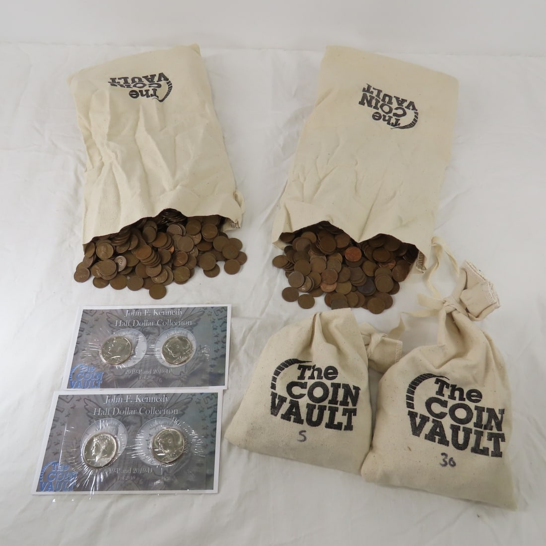 3000+ Wheat Cents Coin Vault Wheat Deal: includes 2500 40's and 50's wheat cents, 435 1930's wheat cents, 435 S Mint Wheat cents, 2019 P & D Kennedy Half Dollars - originally $200 through Coin Vault Please ask questions and read terms & cond