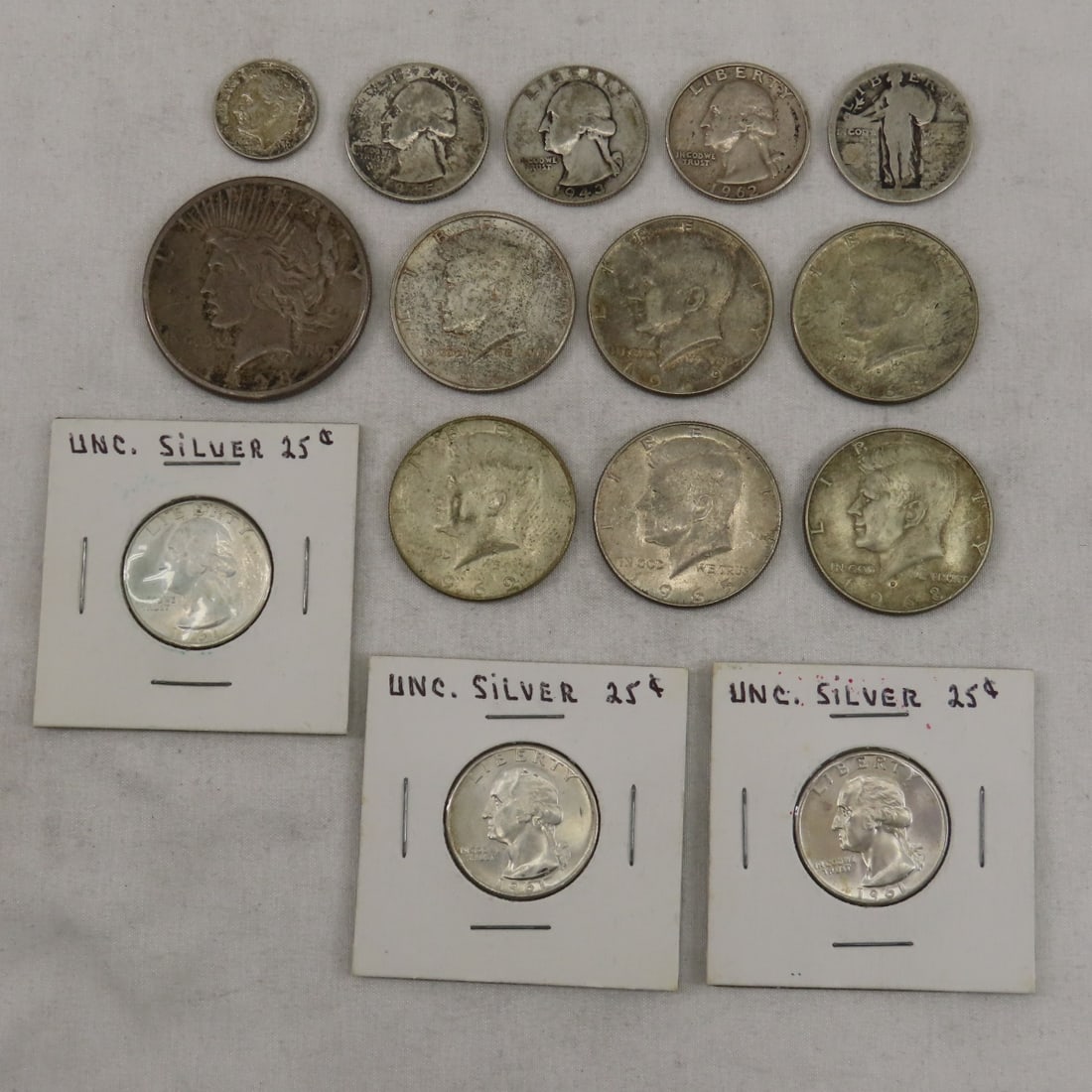 1923 Silver Dollar, Half Dollars & Quarters: Please ask questions and read terms & conditions before bidding
