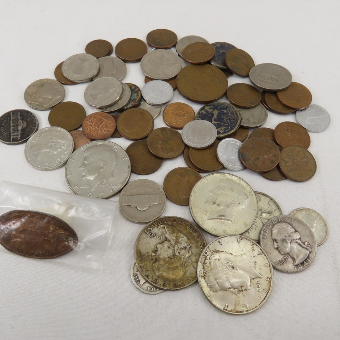 Mixed US & Foreign Coins, some silver (1 of 11)