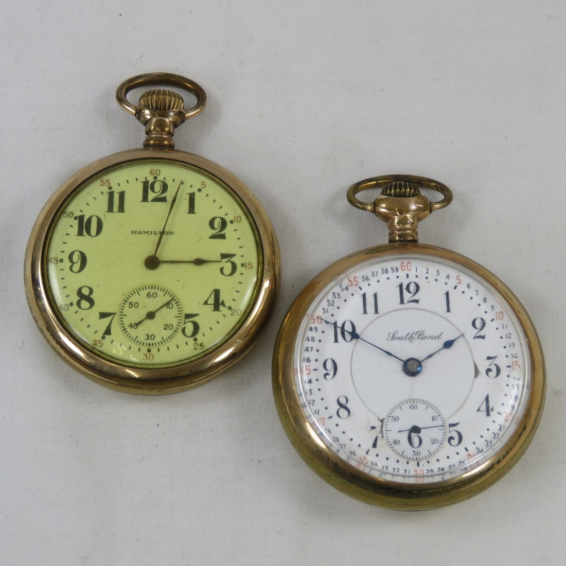 South Bend & Hamilton Open Face Pocket Watches (1 of 12)