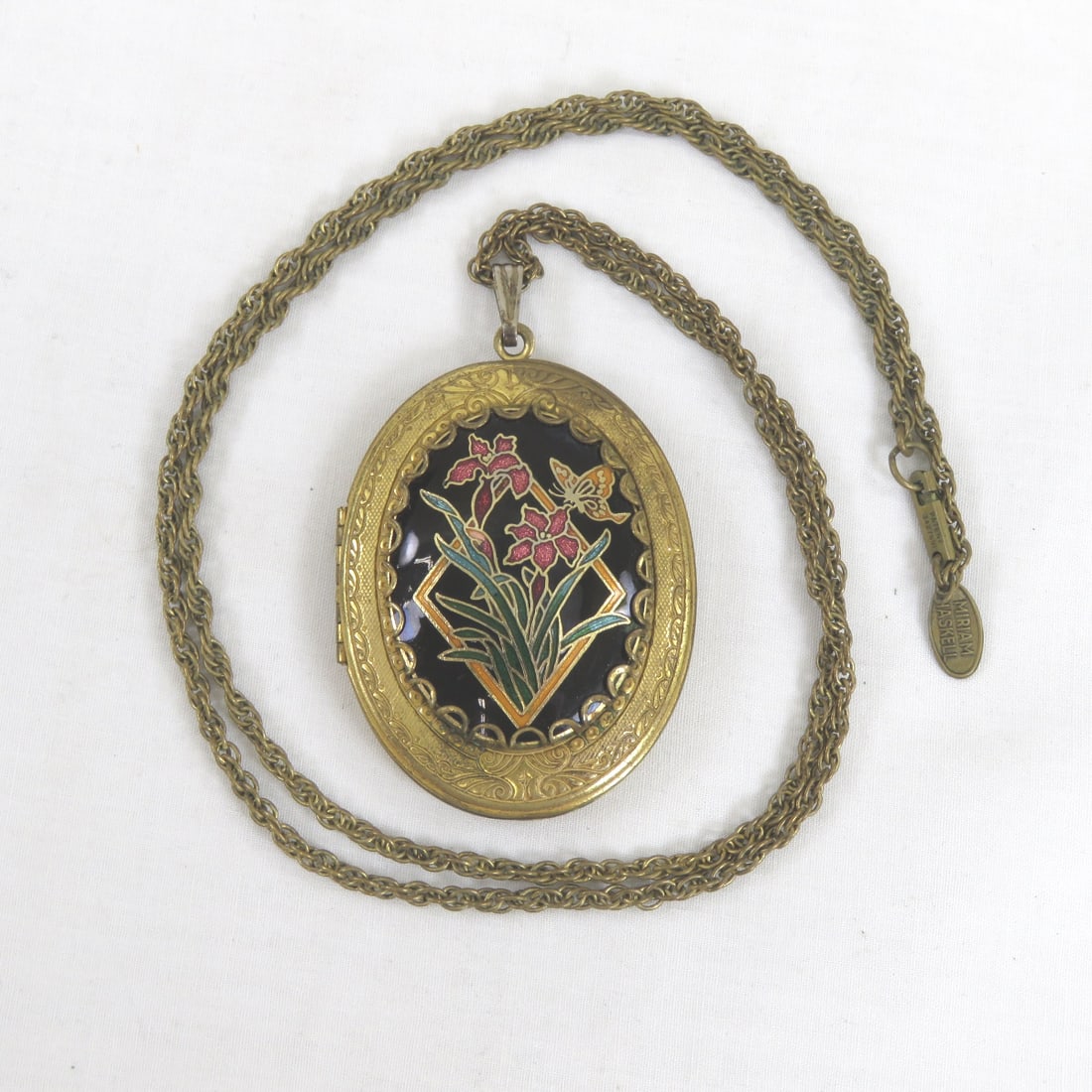 Miriam Haskell Russian Gold Locket Necklace (1 of 6)