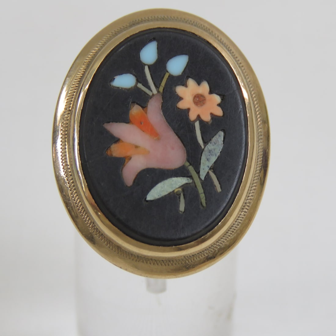 Antique Pietra Dura Ring size 9 1/2 (1 of 7)