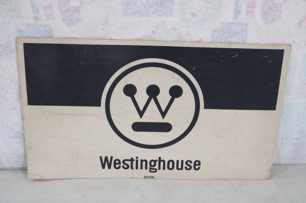 Westinhouse Masonite Sign 24 3/4" x 14 1/2": Westinhouse Masonite Sign 24 3/4" x 14 1/2" As pictured. Please read ask questions an read terms & conditions before bidding.