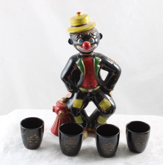 Black Americana Tilso Clown Decanter Shot Glasses (1 of 16)