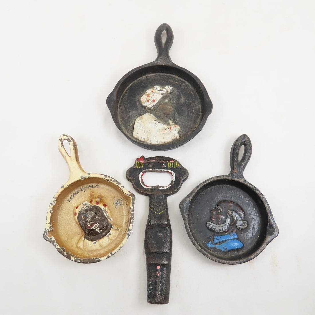 Black Americana cast iron ashtrays & bottle opener (1 of 10)