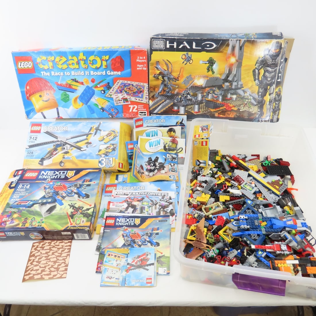 LEGO Creator, HALO, Knights & More: LEGO Creator, HALO, Knights & More with boxes and directions, all mixed up- as shown Please read terms & conditions and ask questions before bidding.