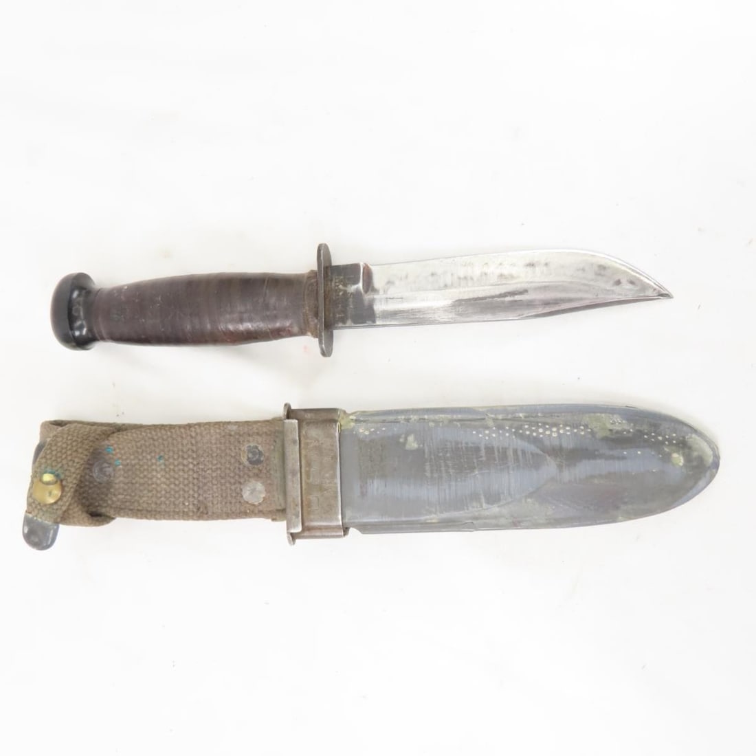 U.s.n. Wwii Mark 1 Pal Fighting Knife & Scabbard