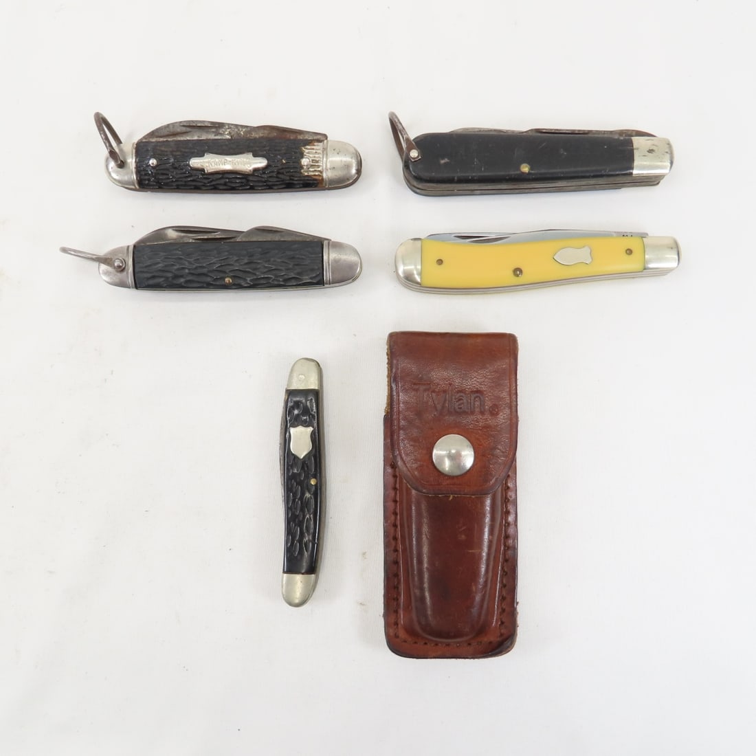 5 Pocket Knives- 1 with Sheath- Imperial, Camillus (1 of 12)