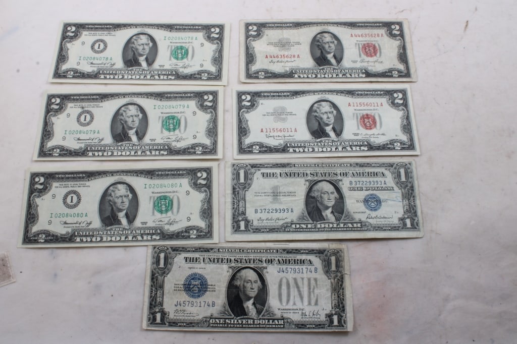 2 Dollar & 1 Dollar Silver Certificate Funny Back (1 of 18)