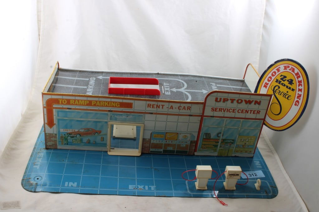 Vintage Tin Litho Toy Parking Garage (1 of 13)