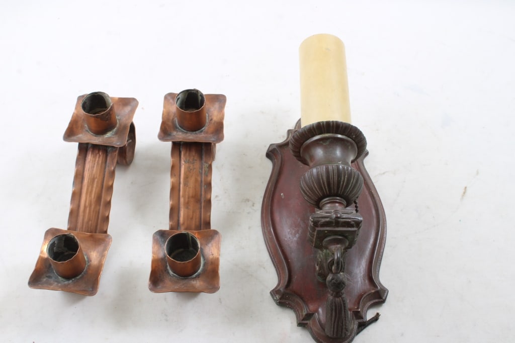 2 Craftsman Arts/Crafts Hammered Candleholders+ (1 of 14)