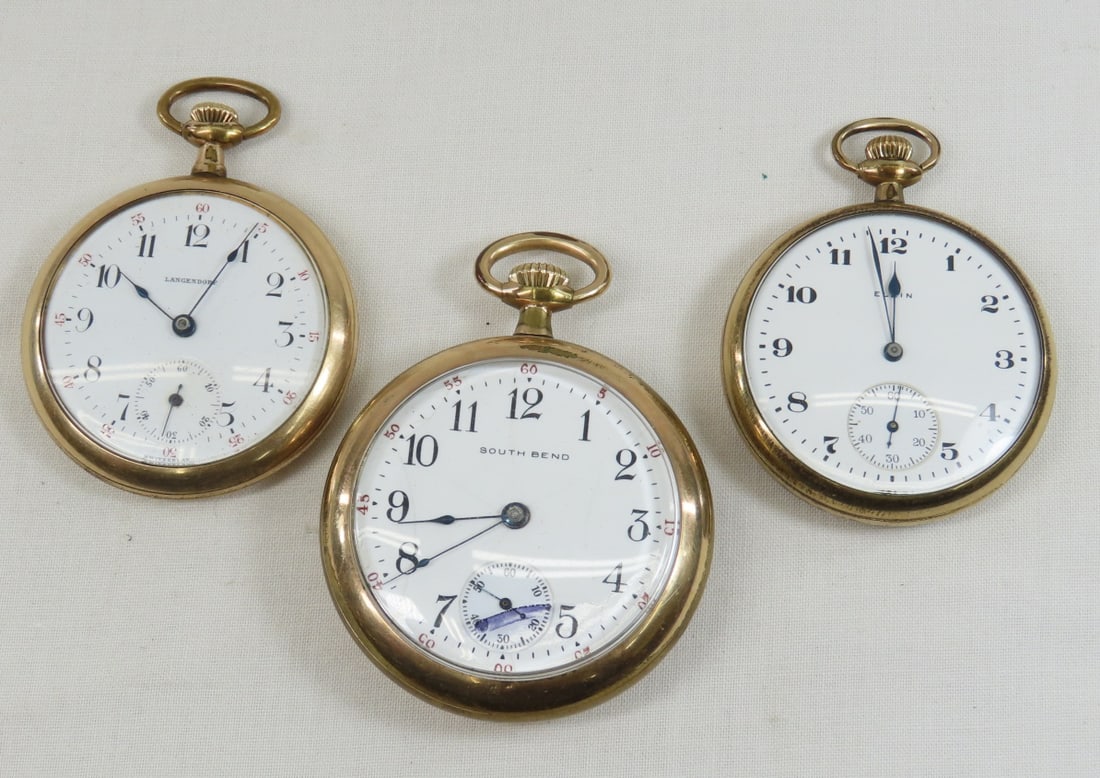 Elgin, South Bend & Langendorf pocket watches (1 of 20)