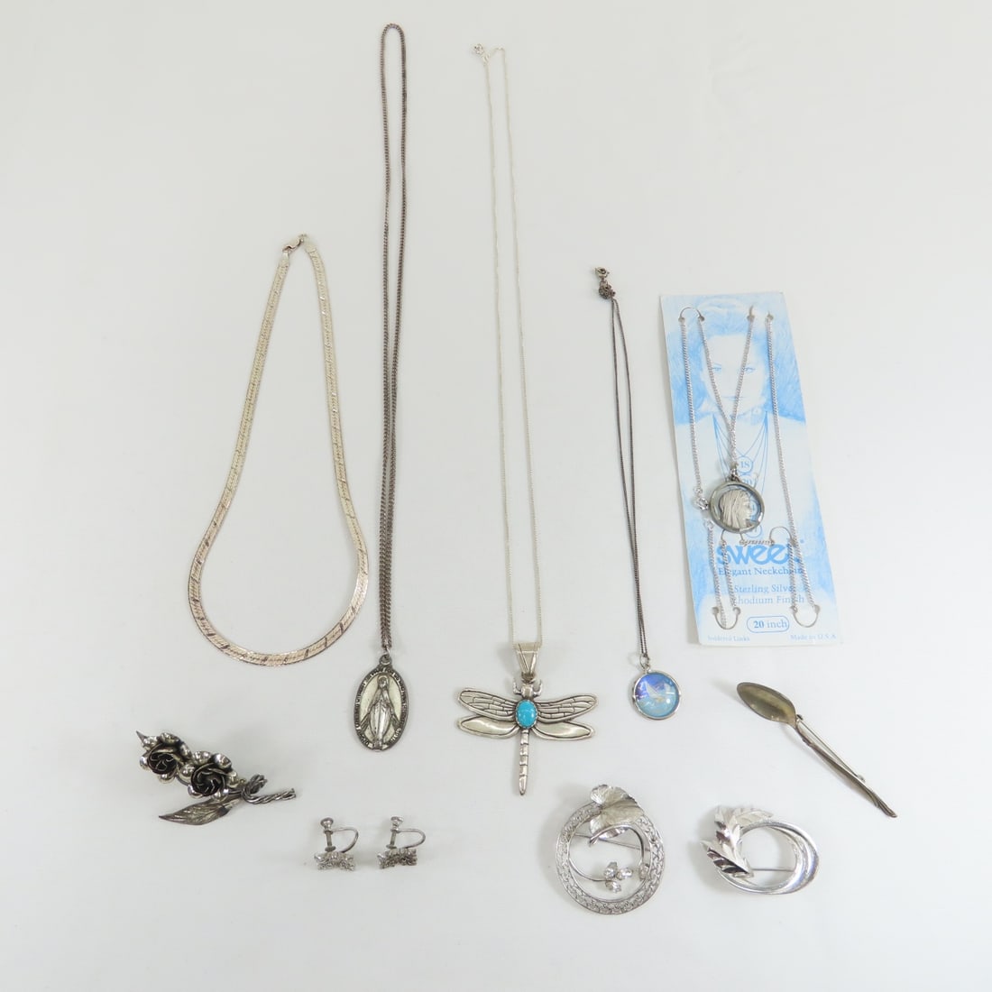 Sterling Silver Jewelry necklaces, dragonfly, pins (1 of 18)