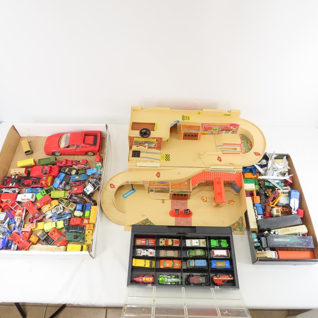 Mixed diecast cars, some vintage in showcase (1 of 20)