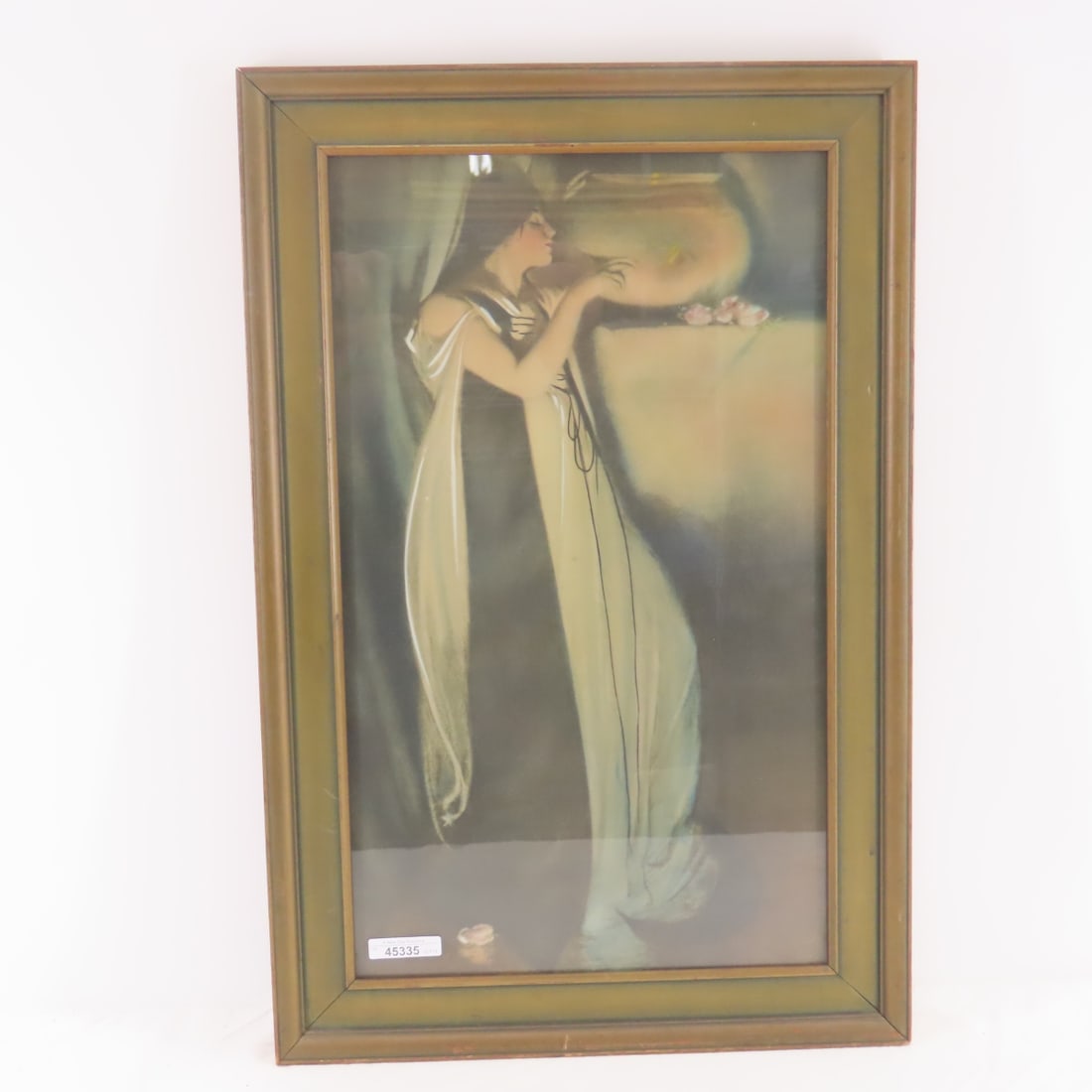 Lady by a Vase vintage print 12x20" framed: Lady by a Vase vintage print 12x20" framed Isabella and the Pot of Basil by John White Alexander Please ask questions and read terms & conditions before bidding.